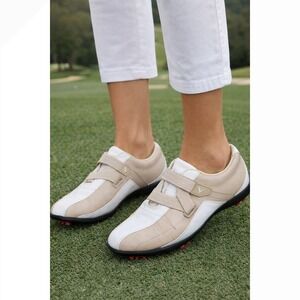 Callaway X-Series Womens Golf Shoes Cream White Leather Spiked W451-53 Size 8.5